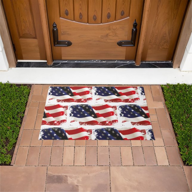 Felpudo 4 de julio patriótico Doormat (Exterior)