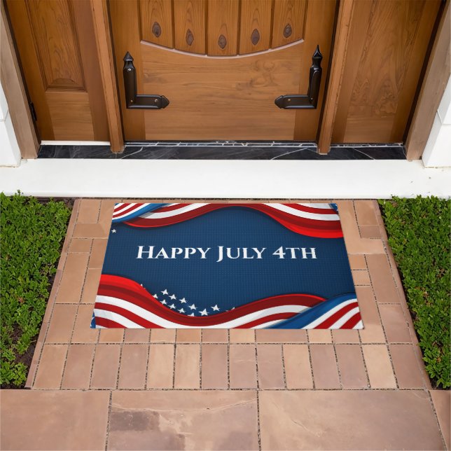 Felpudo 4 de julio patriótico Doormat (Exterior)