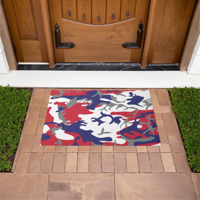 Felpudo 4th of July, Independence day, Camouflage Gray (Exterior)