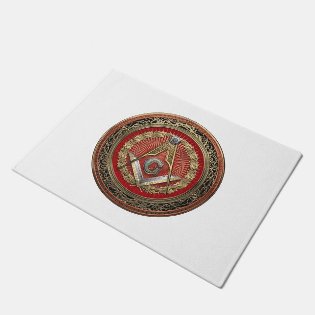 Felpudo [500] Master Mason - Gold Square & Compass (Angular)