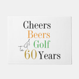 Felpudo 60.º Cumpleaños Golf Cheers Beers Minimal