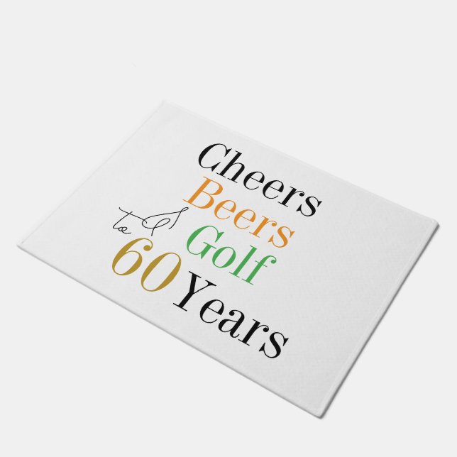 Felpudo 60.º Cumpleaños Golf Cheers Beers Minimal (Angular)