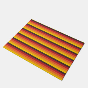 Felpudo 70s retro fresco raya rojo del amarillo anaranjado