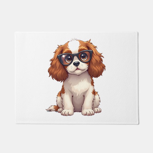 Felpudo A cute dog King Charles Spaniel COPY (Anverso)