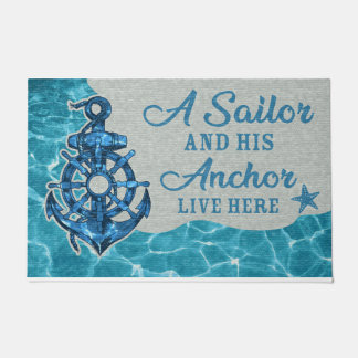 Felpudo A Sailor And His Anchor Live Here