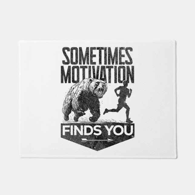 Felpudo A Veces La Motivación Te Encuentra Divertido Motiv (Anverso)