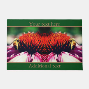 Felpudo Abeja De Miel En La Flor De Echinacea Personalizad