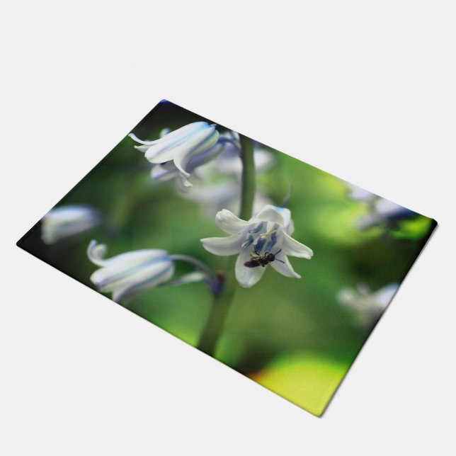 Felpudo Abeja En Flor Azul Cierre (Angular)