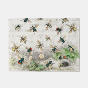 Felpudo Abeja Miel Trabajador Reina Abejas Antigüo