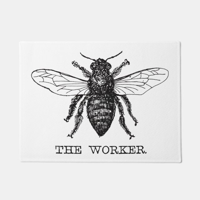 Felpudo Abeja Obrera Miel Abejorro Negro (Anverso)