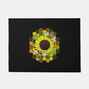 Felpudo Abejas de girasol hippie