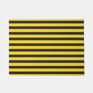Felpudo Abejorro Negro Amarillo Líneas Horizontales Abejor