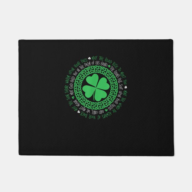 Felpudo Abendecimiento Irlandés Knot Celtic 4 Leaf Clover  (Anverso)