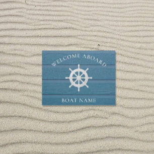 Felpudo Abordo de bienvenida de ayuda náutica
