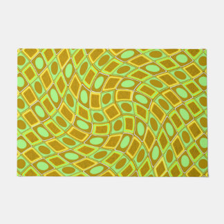 Felpudo Abstract geometric swirl retro lime pattern