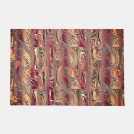 Felpudo Abstrato entalhado em salmão e vermelho gradiente