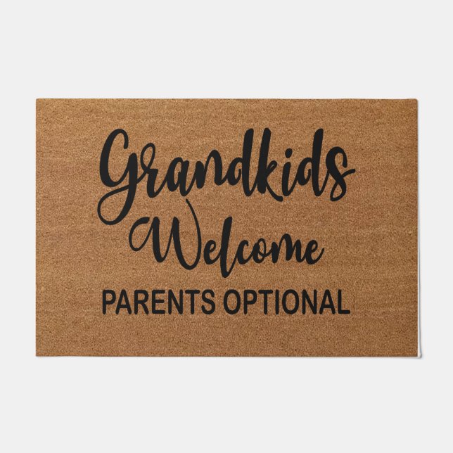 Felpudo Abuelos Bienvenidos Padres Doormat Opcional (Anverso)