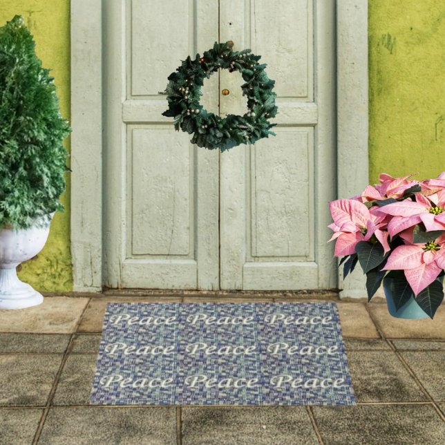 Felpudo Abundantes de la paz (Welcome in Peace throughout the holiday season with a Peace Abounds Doormat!)
