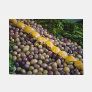 Felpudo Aceitunas exhibidas en el mercado