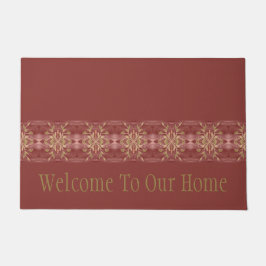 Felpudo Acento floral verde oliva Rosa con estampado