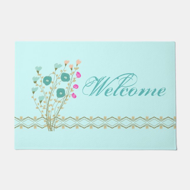 Felpudo Acentuado con floral artística (Anverso)