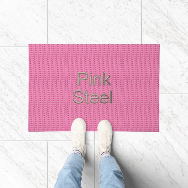 Felpudo Acero rosa con nombre doormat (Interior)