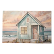 Acogedor Coastal Cottage Beach House Watercolor