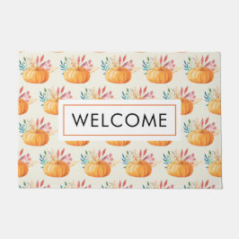 Felpudo Acogida del patrón de calabaza de color de agua de