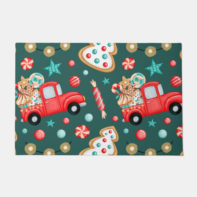 Felpudo acuarela personalizada para navidad de moras (Anverso)