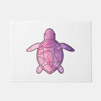 Felpudo Acuarela púrpura de tortuga marina