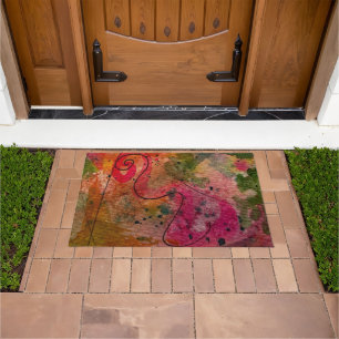 Felpudo acuarela Y Tinta Resumen Arte De Pintura De Bonito