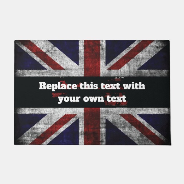 Felpudo Add text on English flag Throw Pillow (Anverso)