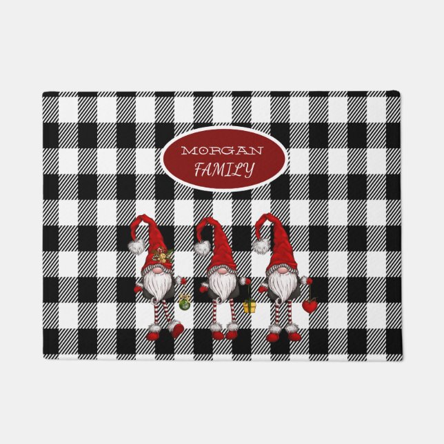 Felpudo Adorable Cute Gnomes Buffalo Plasto (Anverso)