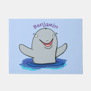 Felpudo Adorable feliz ilustracion personalizado de marsop