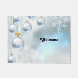 Felpudo adornos de navidad y copos de nieve
