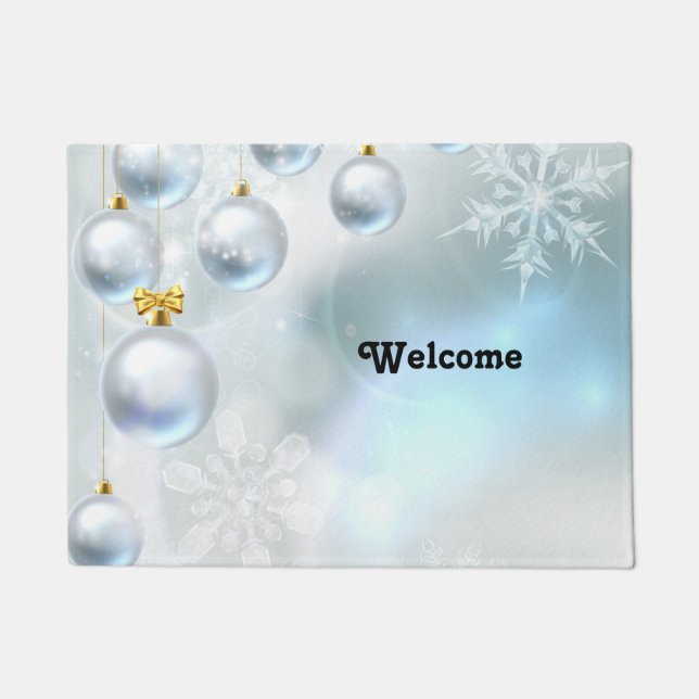 Felpudo adornos de navidad y copos de nieve (Anverso)