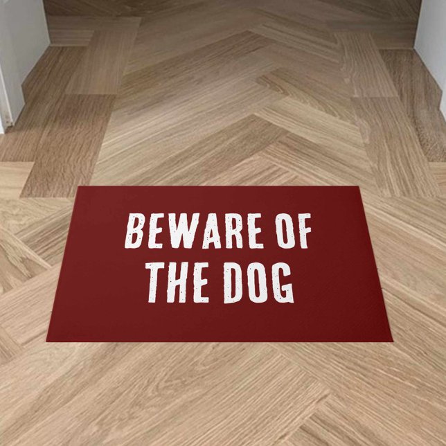 Felpudo Advertencia de perro de seguridad en un felino (Subido por el creador)