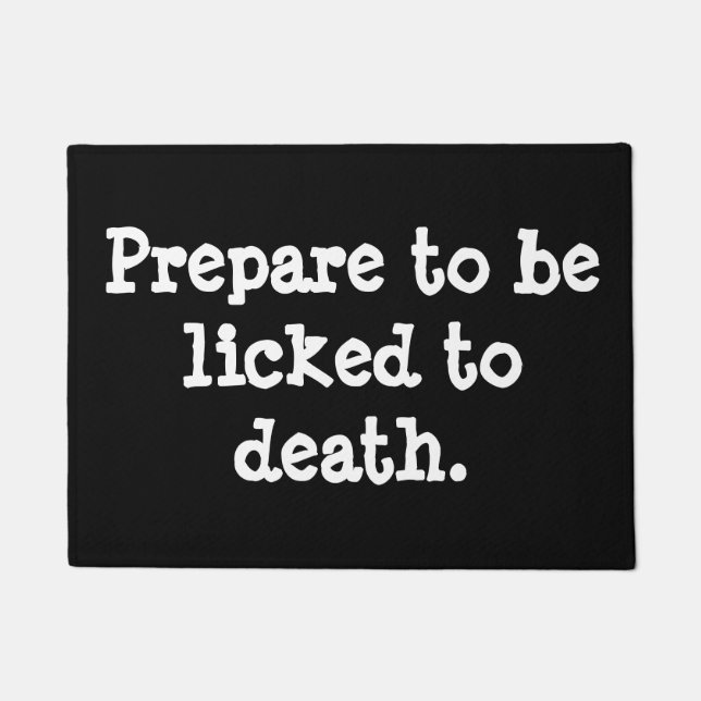 Felpudo Advertencia divertida del perro (Anverso)