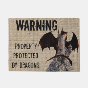 Felpudo Advertencia Propiedad Protegida por Dragones