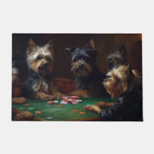 Affenpinscher Dogs Jugando al Arte de Poker