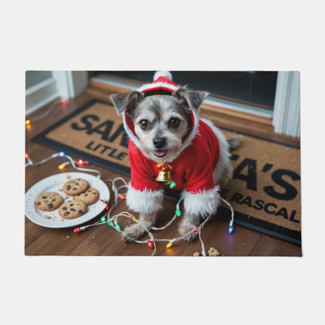 Felpudo Affenpinscher Festive Holiday Christmas (Anverso)