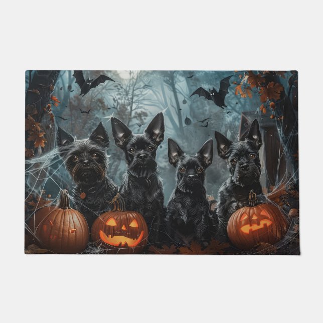 Felpudo Affenpinscher Halloween Noche Doggy Delight (Anverso)