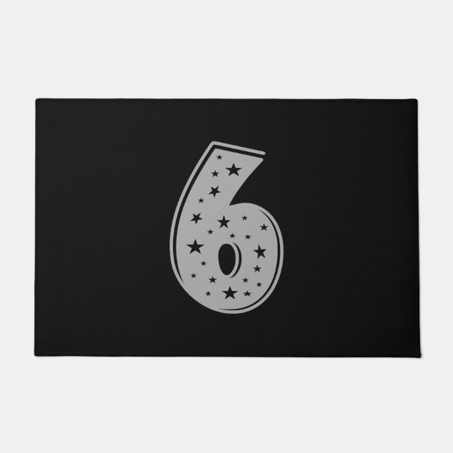 Felpudo Afortunado número 6 Feliz cumpleaños (Anverso)