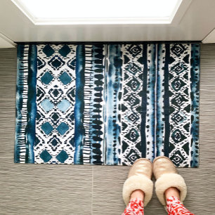 Felpudo AFROBEAT Indigo Tribal Boho