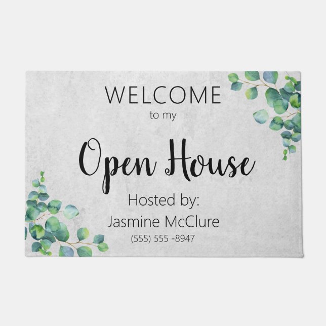 Felpudo Agente inmobiliario Open House Eucalyptus sale (Anverso)