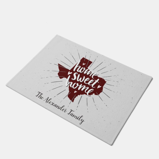 Felpudo Aggies Maroon Home Sweet Home - Texas (Angular)