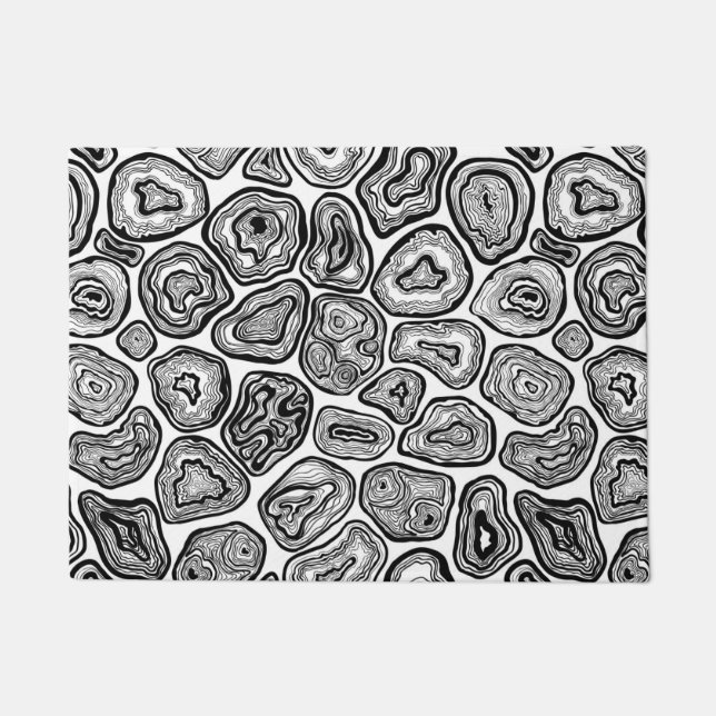 Felpudo Agitar cortes en blanco y negro (Anverso)