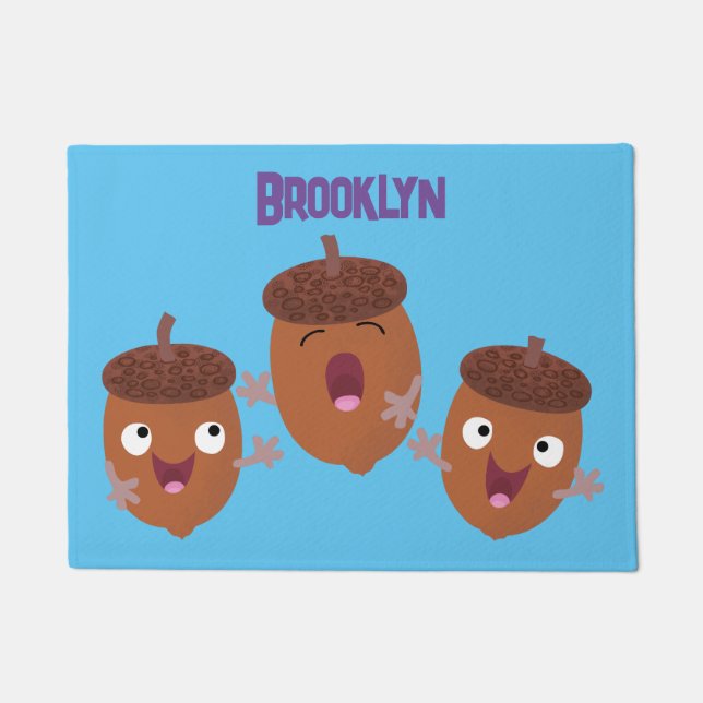 Felpudo Agradables bellotas cantando personalizado para lo (Anverso)