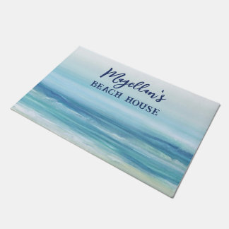 Felpudo Agua Azul Marítima Olas Oceánicas Playa Costera