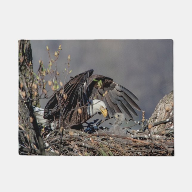 Felpudo Águila calva con su bebé (Anverso)